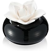 Honeydak 1 Pcs Ceramic Essential Oil Diffuser, Non Electric,White Lotus | Decorative Floral Home Fragrance Decor, No Noise, Home &amp; Office Tabletop Decor for Desk, Bathroom, Bedroom, Birthday, Wedding