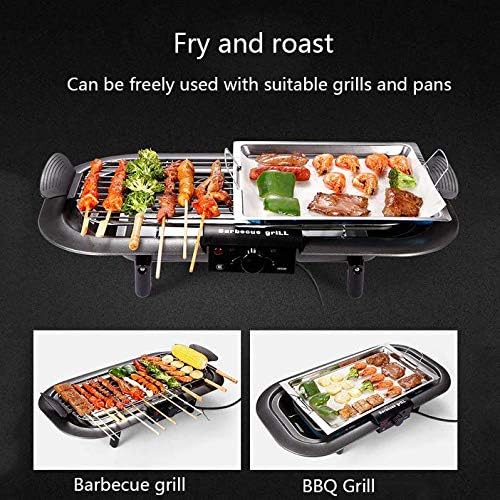 review BIYLL Smokeless Grill Electric, Adjustable Heat Control with Drip Tray, with Removable Grill, 2000W, for Camping Indoor Outdoor. with Virtually No Smoke