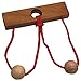 Two Lovers String Rope Ring Puzzle - Wood IQ Brain Teaser Mind Game