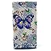 Samsung Jitterbug Touch3 Phone Case,Universal Wallet Clutch Bag Carrying Flip Leather Smartphone Case with Card Slots for Samsung Jitterbug Touch3 - Butterfly Flowers Style