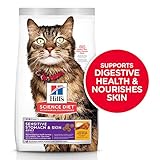 Hill's Science Diet Dry Cat Food, Adult, Sensitive Stomach & Skin, Chicken & Rice Recipe, 15.5 lb Bag