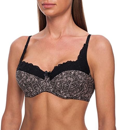 frugue Women's Demi &amp; Balconette Underwire Lightly Padded Lace Bra (SL_639_80C)