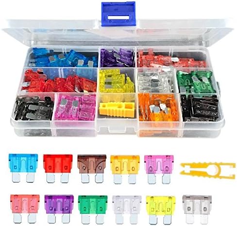 Aorious 110pcs Car Fuses Assorted Car Truck Boat Standard Blade Fuse Set 2A 3A 5A 7.5A 10A 15A 20A 25A 30A 35A 40A Automotive Replacement Fuse with Puller