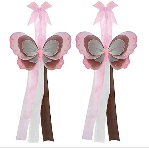 Amazon Com Butterfly Curtain Tiebacks Pink Brown White Triple