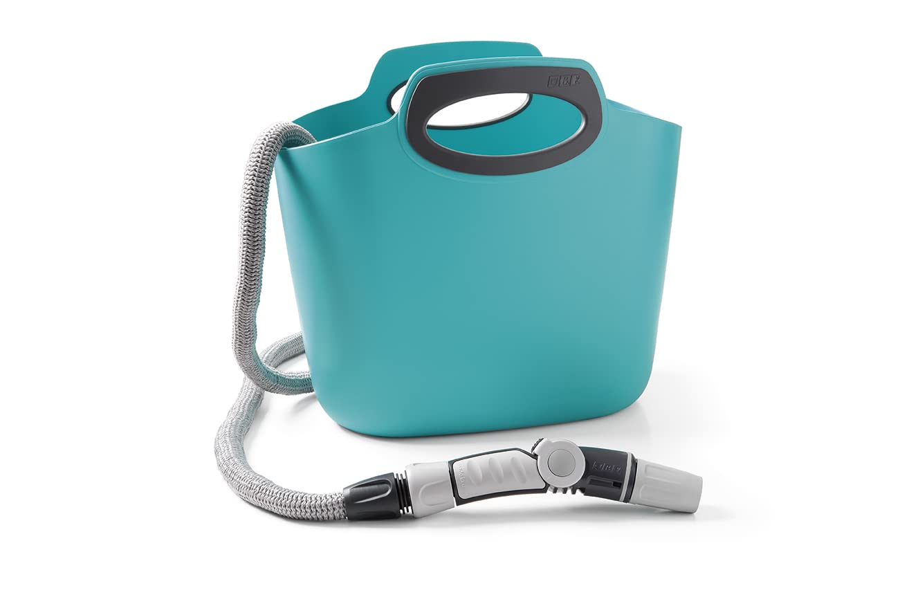 GF Garden - Aquapop 30M : Self-Extendable Hose, Ideal For Terraces and Balconies. Lightweight, Easy-To-Use, Stored in Practical Container, Blue