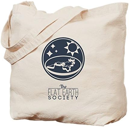 IrmaPetty The Flat Earth Society Logo - Natural Canvas Tote Bag, Cloth Shopping Bag