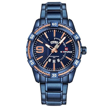 Naviforce Devils Blue Day & Date Luxury Mens Watch(NF9117).