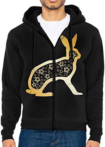Nicollette Zodiac Rabbit Zip Up Hipster Hoodies With Pockets Hooded Sweater Sweatshirts L