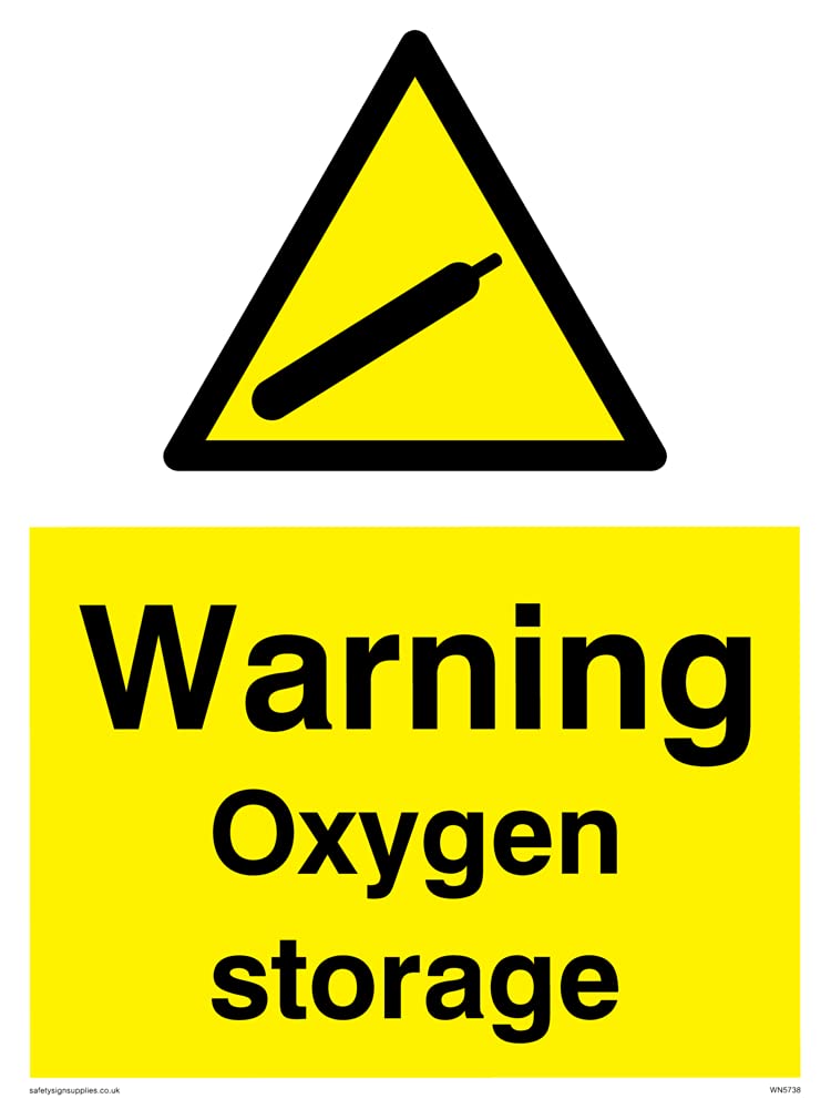 Pack of five - Warning Oxygen Storage Sign - 150x200mm - A5P