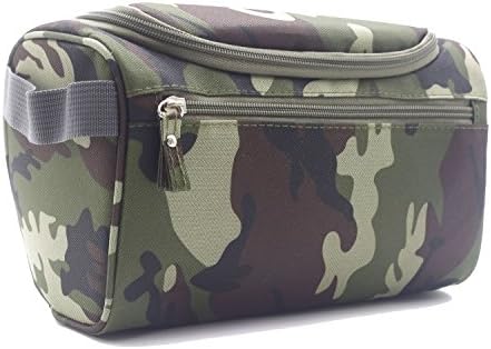 Toiletry Bag Travel Case Cosmetic Makeup with Hanging Hook Dopp Kit Organizer Personal Healthcare Camo Deep Green