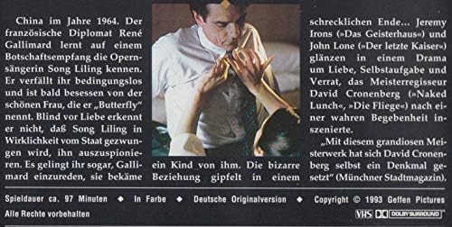 Amazon Com M Butterfly Vhs Jeremy Irons John Lone Barbara Sukowa Ian Richardson Annabel Leventon Shizuko Hoshi Richard Mcmillan Vernon Dobtcheff David Hemblen Damir Andrei Antony Parr Margaret Ma Peter Suschitzky David Cronenberg