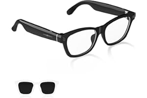 LAKEEN AI Smart Glasses with HD 800W Camera & 1080P Video Recording - AI Assistant (ChatGPT) for Translation, Voice & Music Control - Bluetooth 5.3 & WiFi - Comes with Anti-Blue Light & Polarizing Lenses