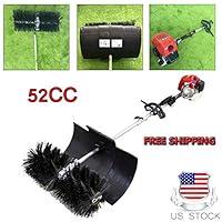 Sweeper Machine, Feiuruhf Hand Held Broom Sweeper 2.3hp Gas Power Snow Sweeper 52CC Concrete Cleaning Machine Brushes Driveway Walkway Behind for Concrete Driveway Lawn Garden Street, USA STOCK