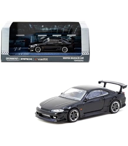 ミニカー mini gt NISSAN S15 S14 TARMAC WORKS Tarmac Works 1:64 VERTEX Silvia S14 Blue Green Metallic Nismo