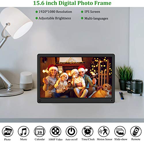 Atatat 15.6 Inch Digital Photo Frame with Motion Sensor, 1920x1080 IPS