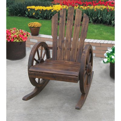 Wagon Wheel Rocker Chair - Thumbnail 6