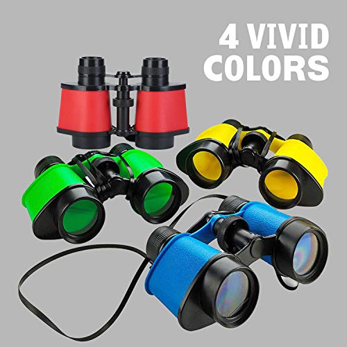 Kicko Toy Binoculars with Neck String 24 Pack 3.5 x 5 Inch