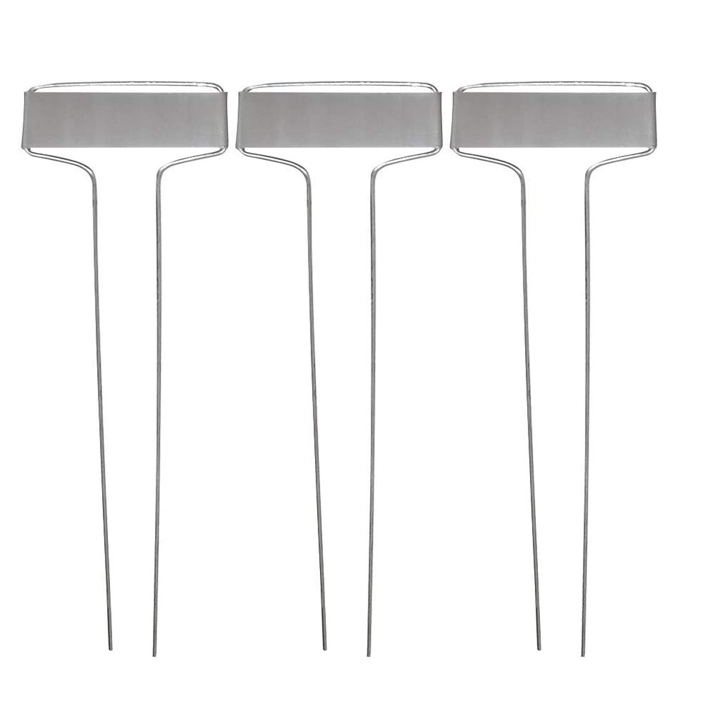 Otzoan 25 Pieces Garden Plant Labels Metal Reusable Plant Stakes Tags Weatherproof Flower Marker for Seed Potted Herb Flower Vegetable Marking (Silver 10 * 2.6 inch/25.5 * 6.5cm)