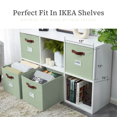 Storage Baskets 13x15x13 Storage Cube Bins with Label Holders
