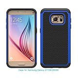 Galaxy S7, Berry Accessory(TM) [Drop Protection] Protective Case [Shock Proof] [Dual Lawyer] Hybrid Defender Armor Case Cover For Samsung Galaxy S7 With Free Berry logo stand holder(Blue)