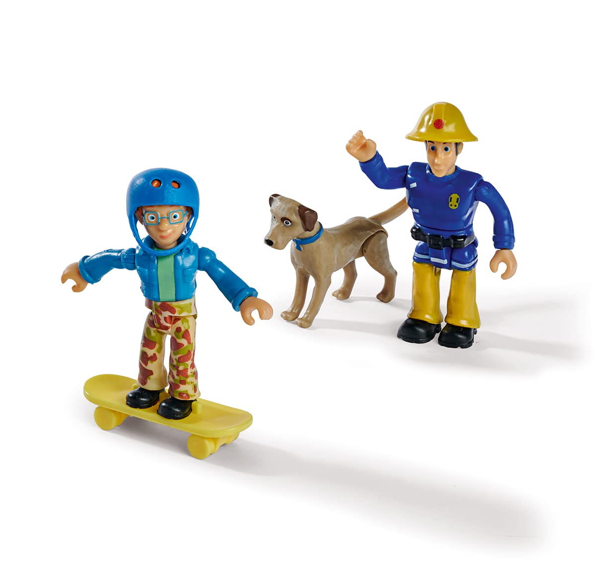 Simba 109252515 — Firefighter Sam Figure Set, Double Pack with Animal, 7.5 cm Figure, Mobile, with Accessories, 4 Assorted Compartments, From 3 Years, no pre-selection possible