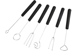 Artibetter 6pcs Stainless Steel Candy Dipping Fork Set for Chocolate and Dessert, Metal Candy Dessert Tools for