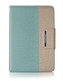 Thankscase Case for iPad Mini 3/2 / 1 (Not for iPad Mini 4), Rotating Case Smart Cover with Wallet Pocket and Hand Strap for iPad Mini 3 & 2nd Gen & 1st Gen.(Gold Jade)