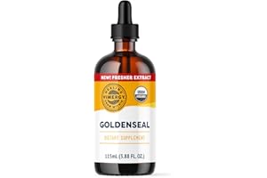Vimergy Goldenseal Tincture Herbal Supplement – (57 Servings) 10:1 Extract Equivalent of 2000mg Herbal Equivalent– USDA Organic, Vegan, Alcohol-Free Golden Seal herb Drops Great for Tea (115 mL)