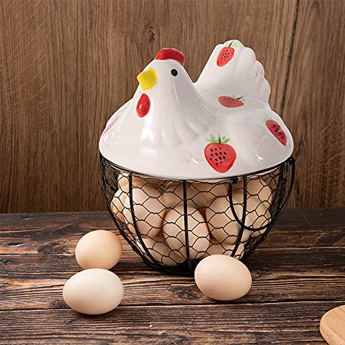 Egg Baskets for Fresh Eggs, Ceramic Chicken fresh Egg Baskets holders