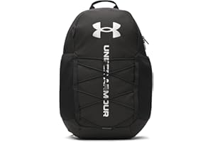 Under Armour Unisex Hustle Sport 6.0 Backpack, (001) Black/Black/Metallic Silver, One Size Fits Most