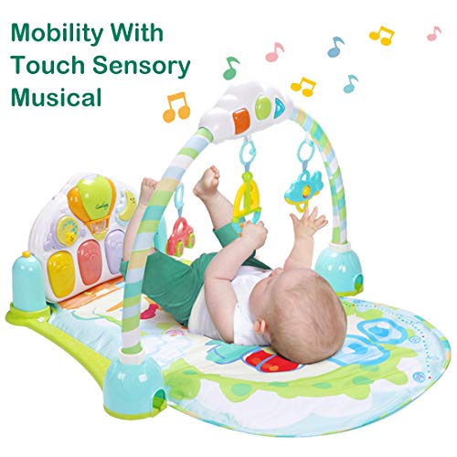 Forstart Kick and Play Piano Gym Large Activity Play Mat for Baby Sit Lay Down Infant Tummy Time Sensory Development Educational Playtime - Thumbnail 7
