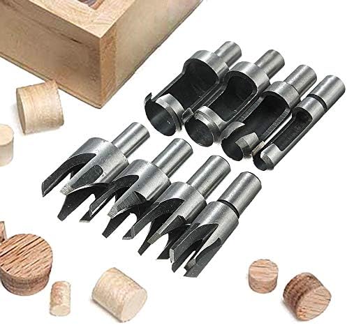Abilieauty 8 Pcs/Set HSS Taper Claw Type Wood Plug Cutter Drill Bits 5/8" 1/2" 3/8" 1/4"