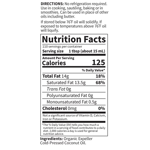 Garden of Life Raw Extra Virgin Organic Coconut Oil for Hair, Skin