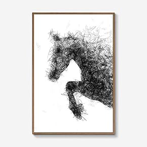Framed Canvas Wall Art for Living Room, Bedroom Black Horse Canvas Prints for Modern Home Decoration Ready to Hang - 16"x24" inches