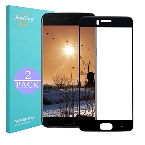Oneplus 5 Screen Protector, Smiling[2 pack] Full Coverage 3D Curved Touch Agility 9H Hardness Crystal Clear Tempered Galss Screen Protectore for One Plus 5