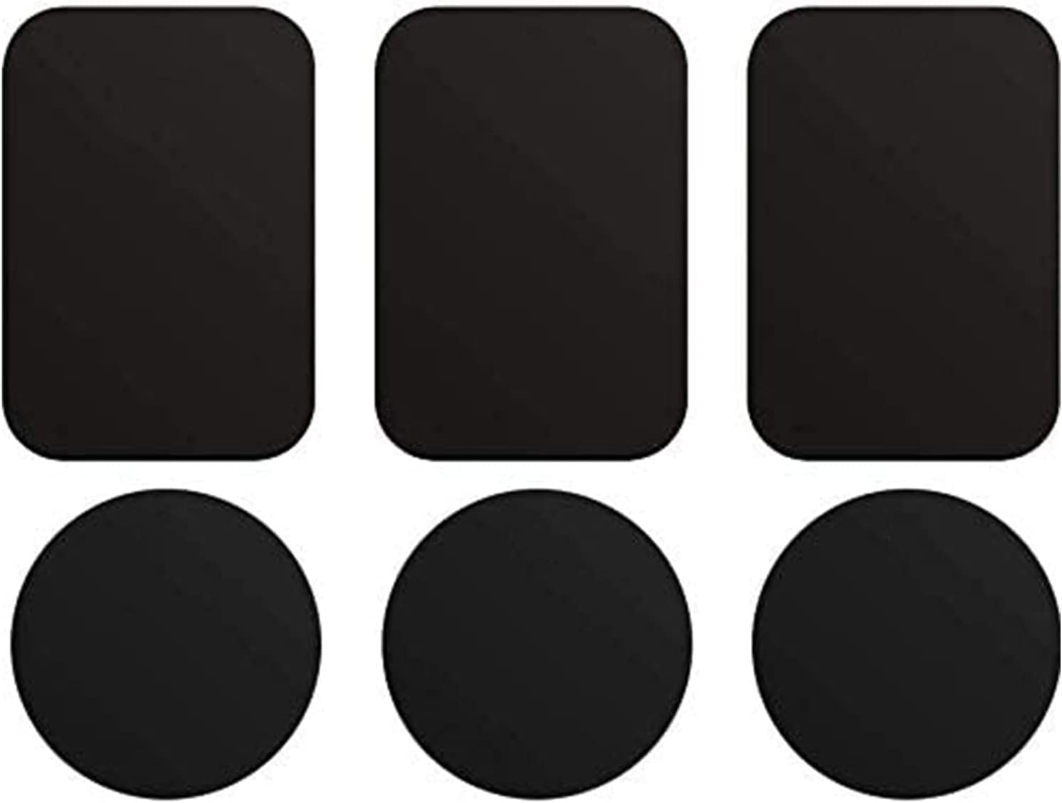 ivoler Metal Plate, [6 Pack] Magnet Vehicle Brackets Car Mount with Adhesive Strips Compatible with CD Slot for All Magnetic Car Holder, Dash Vent Magnetic Phone Holder - Black