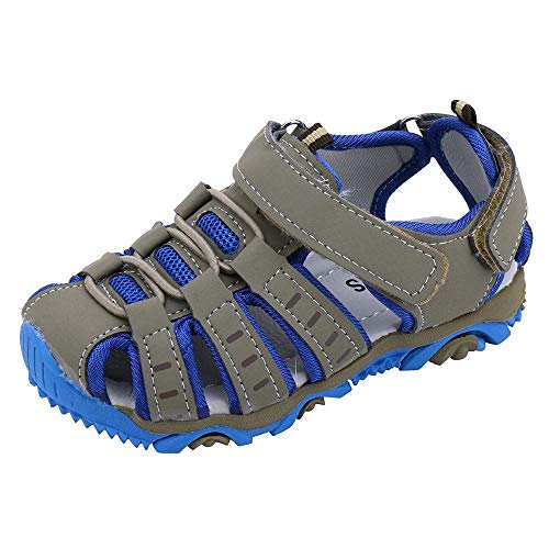 Boys Girls Breathable Athletic Sandals,ONLY TOP Summer Sport Sandals Beach Water Closed-Toe Outdoor Athletic Shoes Grey
