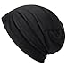 DJT Men' s Slouch Beanie Slouchy Hat Ski Hat Snowboard Hat Ribbed Beanie Black