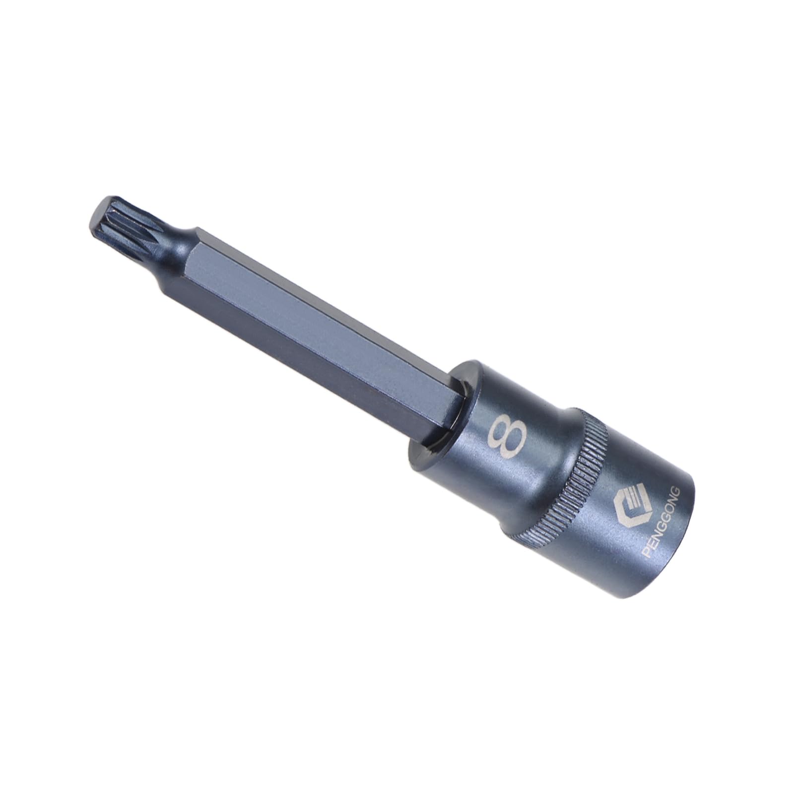 CoCud Triple Square Spline Bit Socket, M8 Bit 1/2" Drive 4" Length, Star S2 Alloy Steel Cr-V Socket Blue - (Applications: for Fastener Application)
