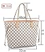 Womens Classic Canvas Neverfull Top-Handle Tote Bag Large Volume Shoulder Bag (MM 32cm, damier Azure with pink inside)