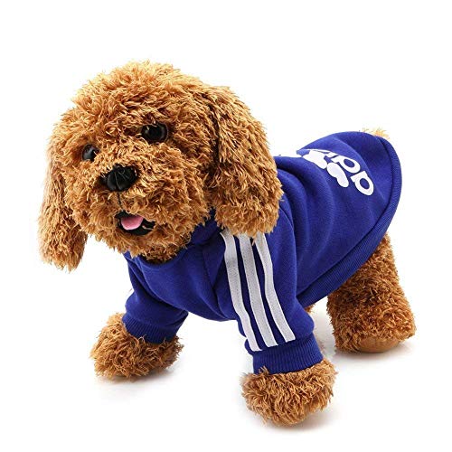 Moolecole Pet Sports Apparel Cat & Dog Cold Weather Coats Dog Hoodies Pet Sweaters (S, Sapphire Blue)