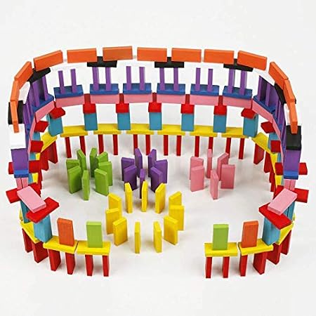 Buy wooden domino run board building blocks