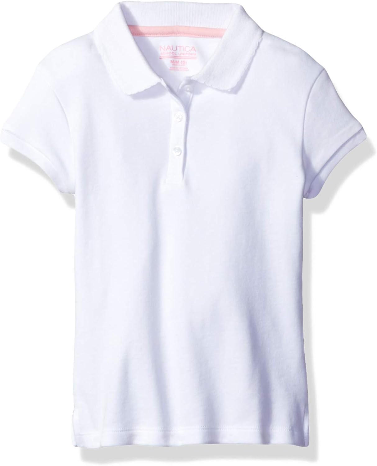 Nautica Girls' School Uniform Short Sleeve Pique Polo: Clothing