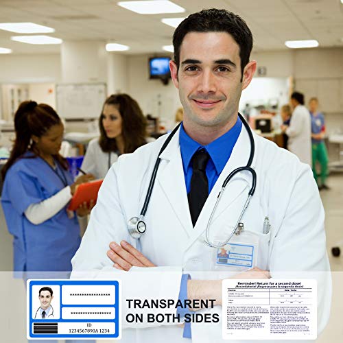 3 Pack CDC Vaccination Card Protector 4X3 in Immunization Record Vaccine Card Holder Horizontal Badge I\'d Name Tags Clear PVC Sleeve Waterproof Type Resealable Zip w 3 Lanyard Slots for Events Travel