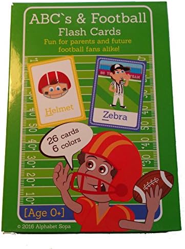ABC's &amp; Football Flash Cards - Teach your child the alphabet, colors, and football using eco-friendly high quality flash cards