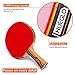 HUEGLO Ping Pong Paddles Set of 4 Portable Table Tennis Racket Set and Balls,Professional Ping Pong Set for Indoor or Outdoor Play (Black)