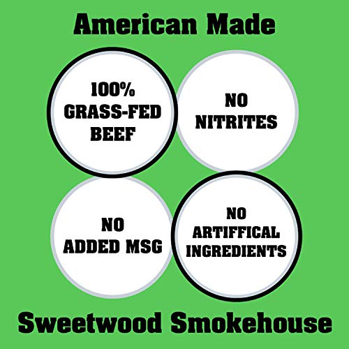 Sweetwood Smokehouse Smoked Beef Stick | Bully Bar | Teriyaki Flavor | 15 Pack of 1 oz Bags | USA Grass Fed Beef | Keto Friendly, Smoked, Gluten Free, High Protein Snack | No Nitrates, No Added MSG