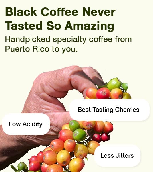 Puerto Rican Coffee, Whole Bean, Organic, Single Origin, Gourmet Medium Roast, Specialty Grade