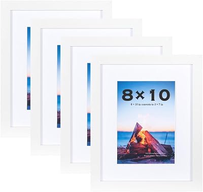 Scholar Tree White 10x8 Photo Frames Set of 4 Wooden MDF Frames