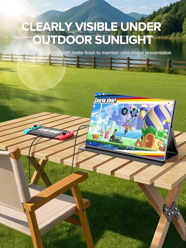 UPERFECT - Monitor portátil 4K de 16 pulgadas | Monitor portátil 1200 Nits | 3840 x 2400 UHD | 1MS FreeSync 2000:1 contraste | USB-C y HDMI | VESA y funda inteligente | visualización de viaje para